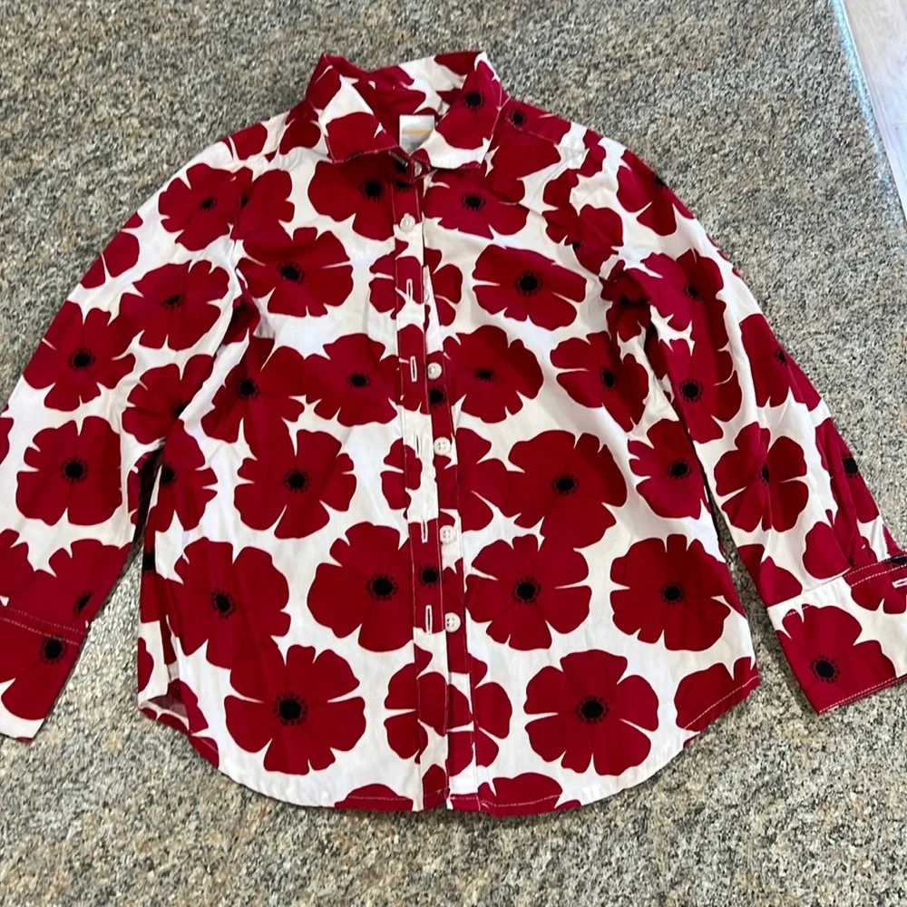Gymboree poppy, button-down shirt, size 7